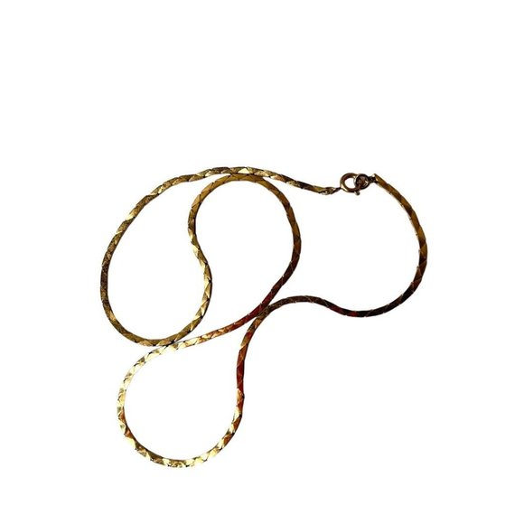 Vintage 1980s Flat Lay 17.5" Chain Necklace Goldtone Lobster Clasp - Picture 2 of 4